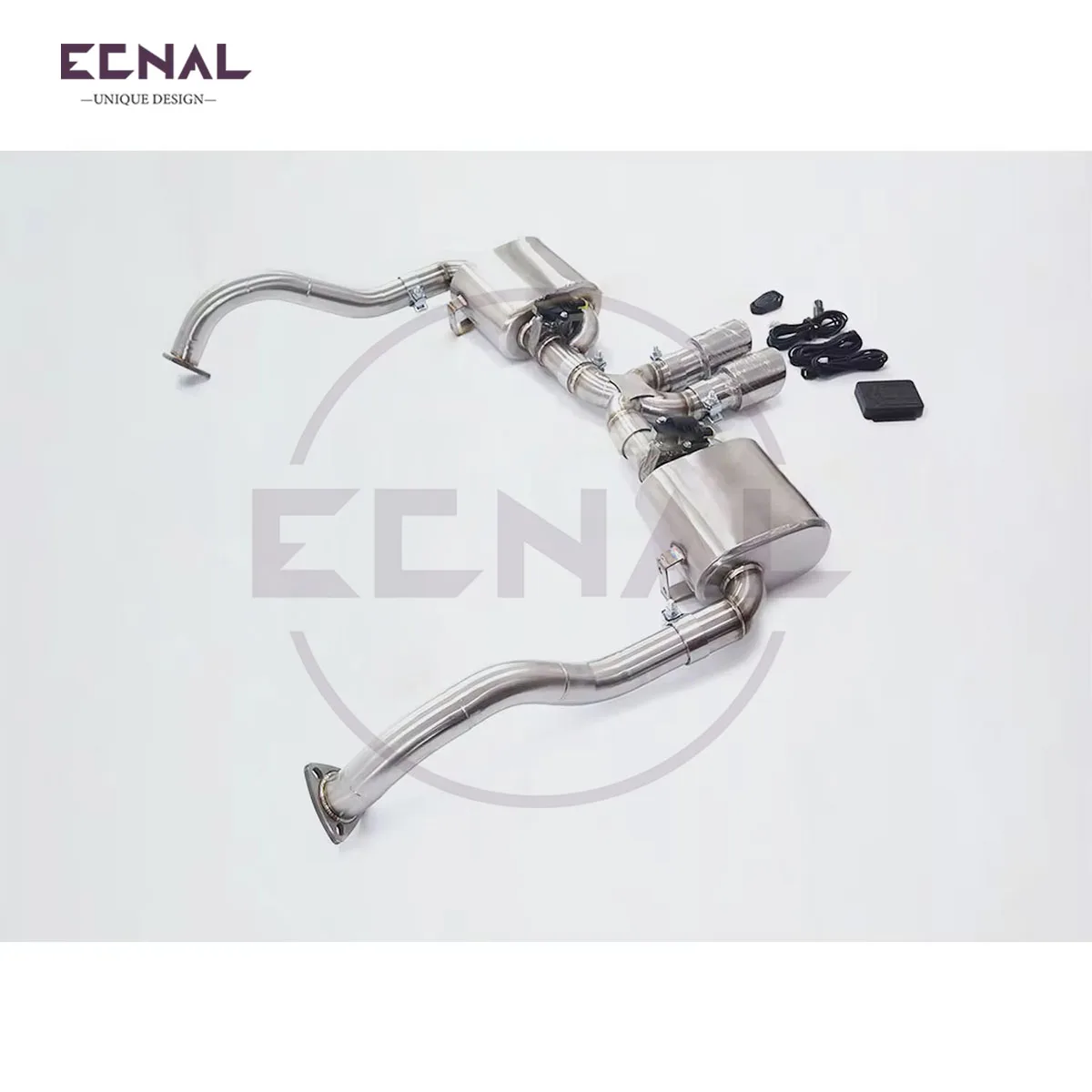 Ecnal Exhaust Sport Valved Axle-back Pipe for Porsche Cayman 987.2 High Performance SS304 Exhaust System with Valve Muffler