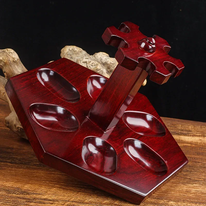 6 Position Rosewood Hexagonal Capacities Pipe Rack Detachable Solid Wood Display Stand Smoking Pipe Accessories