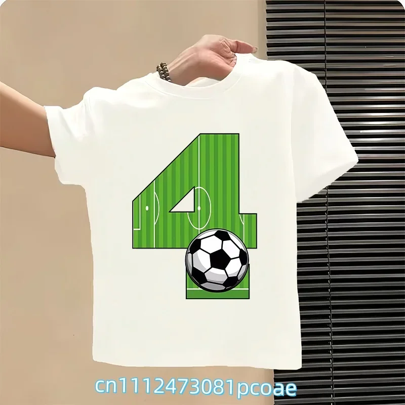 

Personalize Name Free Football Birthday Number 1-9 Print Kid T-shirt Child Tshirt Short Sleeve Fashion Tee Top Summer Clothes