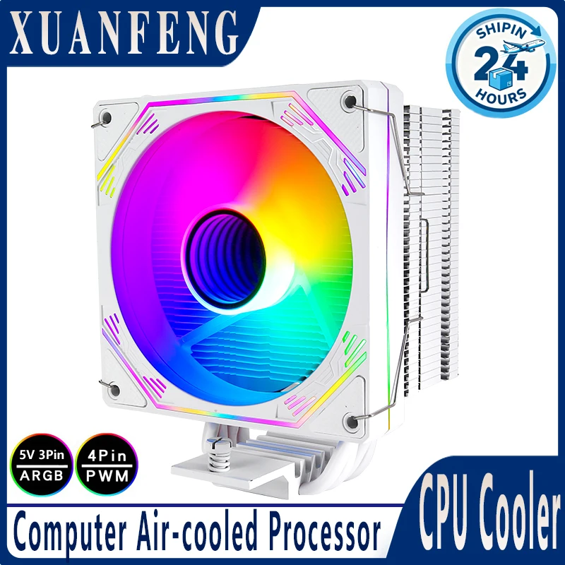 

Совместимый с XUANFENG i5 i7 i9 x79 x99 AM4 AM5 ARGB-кулер, используемый для LGA2011 1200 1700 4, тепловая трубка, охлаждающий вентилятор процессора 120 мм