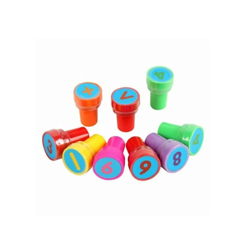 A Set of 26pcs Multi-color Plastic Numbers and Mathematical Symbol Stamps Kids Number stamps