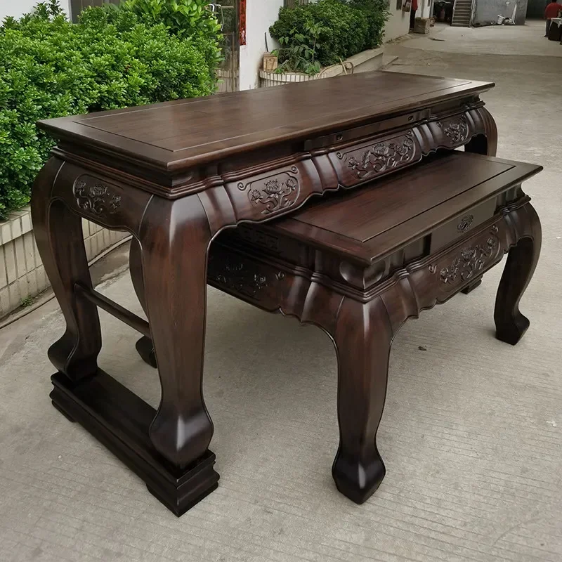 Wooden Buddhist Altar Table Household Shrine Platform Incense Holder Niche Gongtai Stand for Hall Porch New Chinese Style