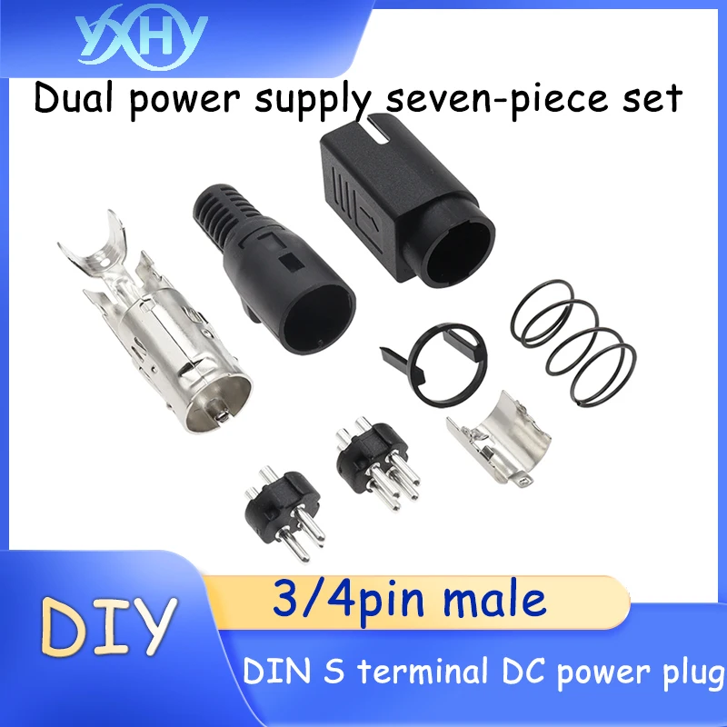 1pcs DIN Wire S Terminal Plug PS2 Male 4-Core Assembly Type 3/4-Core Male Socket MPC Power Plug DIY