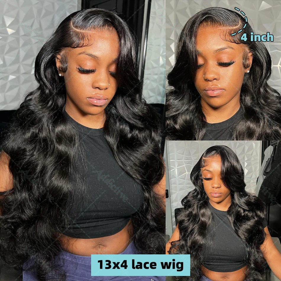 250% Body Wave 13x4 13x6 HD Transparent Lace Front Human Hair Wigs 30 40 Inch Water Wave 5x5 Closure Wig Pre Plucked For Women