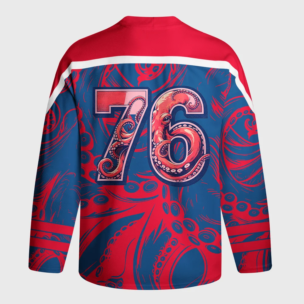 American Retro Print Octopus 3D Printed Long Sleeved Jersey for Men and Women,loose and Fashionable Hip-hop T-shirt for Children