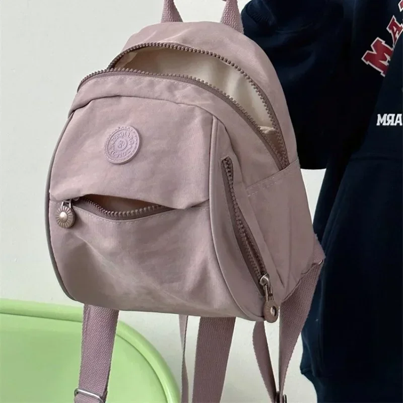 Women\'s Bag 2024  High Quality Canvas Backpack Fashion Versatile Women\'s Shoulderbag Solid Color  Large  Capacity Bag 가방