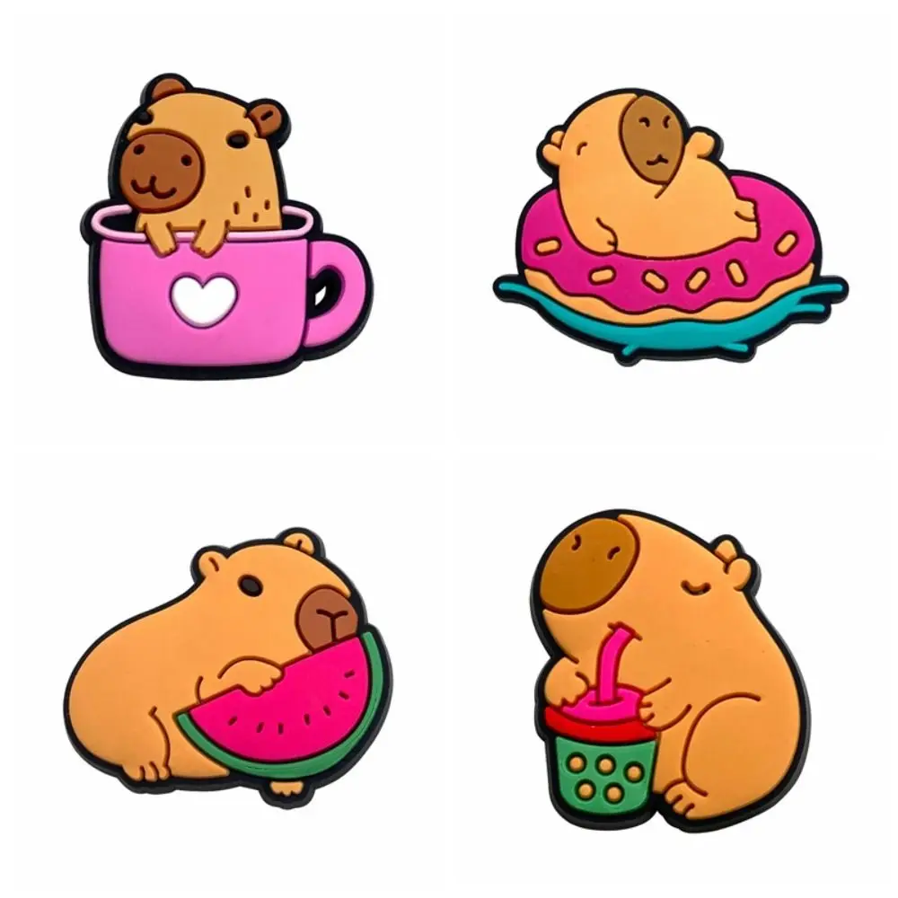 10 unids/bolsa zapatos flor Relax Capybara Animal zapato encantos dibujos animados divertido zapato hebilla perezoso sandalias desmontables decoración amigos