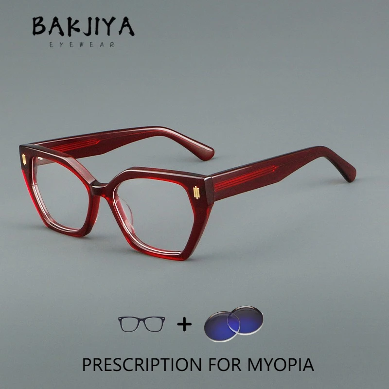 

Vintage Handmade Acetate Optical Prescription Glasses Retro Square Frames Designer Men and Women Thickened Plate Myopia Glasses