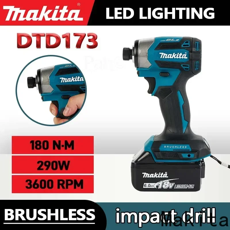 

Makita DTD173 3600RPM Cordless Impact Driver 180N. M High Speed Impact Screwdriver Multi-function Wood Drilling Nail Power Tool