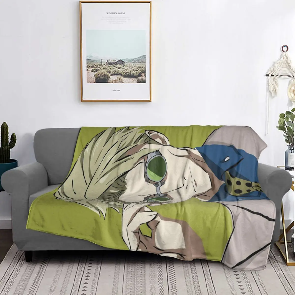 Nanami Kento Jujutsu Kaisen Blanket Soft Warm Flannel Throw Blanket Bedspread for Bed Living room Picnic Travel Home Couch
