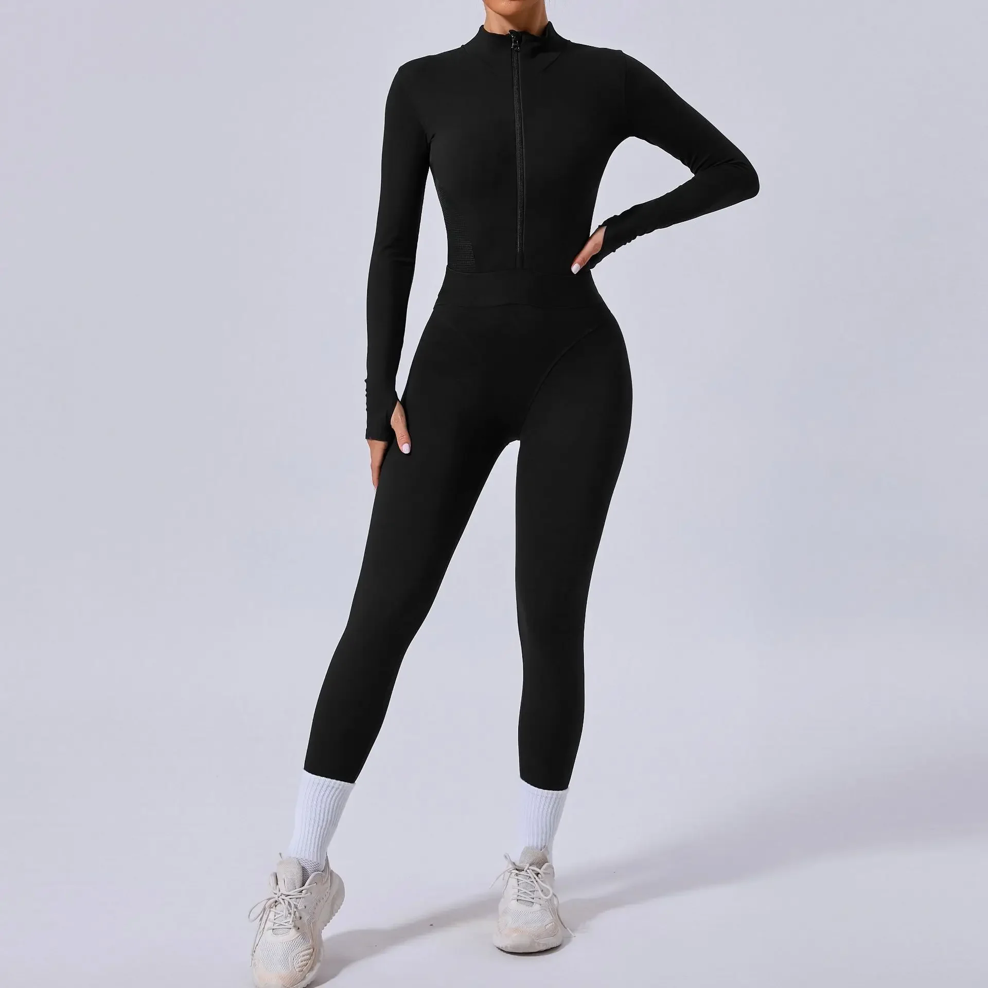 

Side Net Breathable Yoga Jumpsuit Sports Fitness Clothes Briefs Shape Waist Splicing Rubber Band Tight Workout Gym Yoga Bodysuit