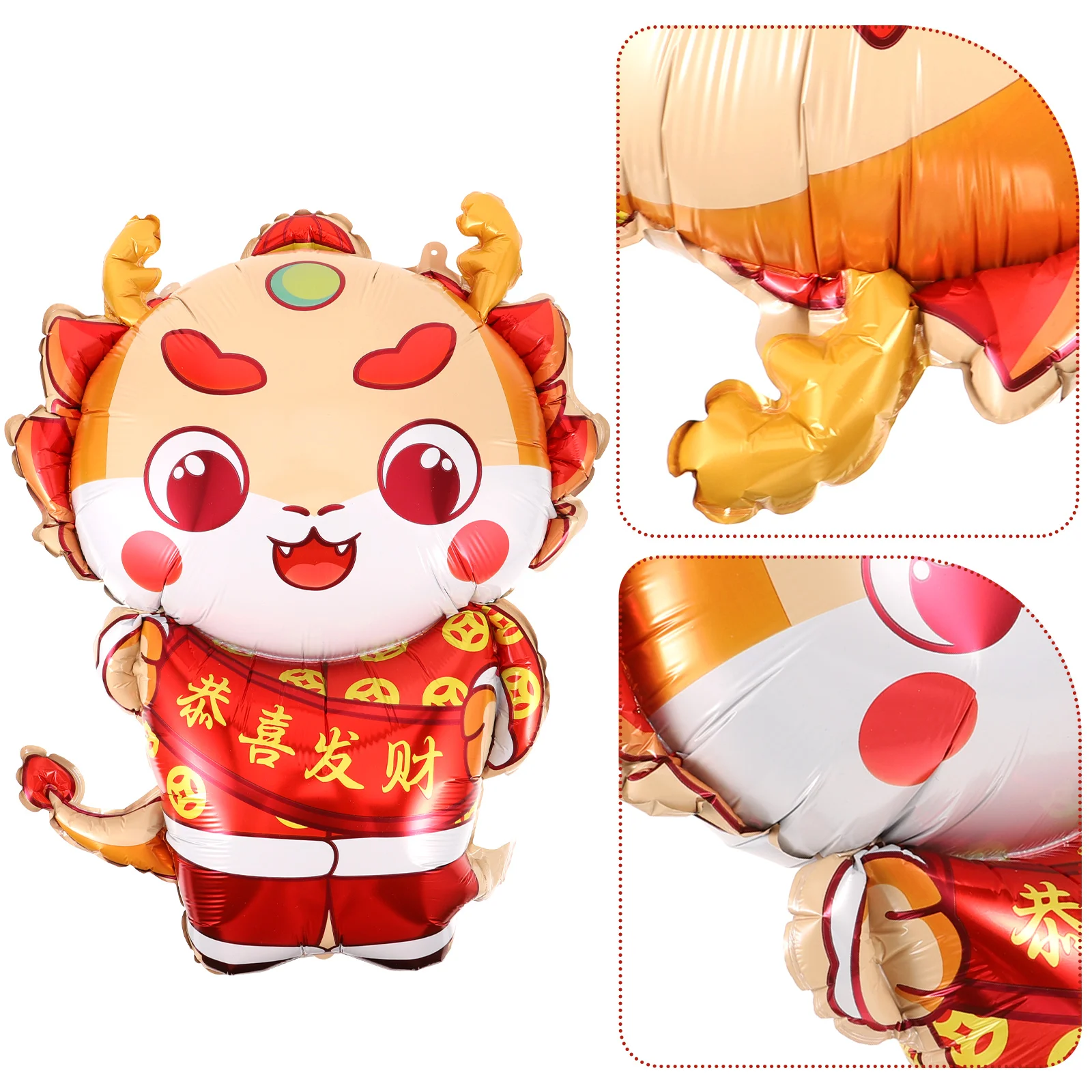 

Dragon Balloon White Aluminum Film Spring Festival Cartoon Dragon Balloons Reusable Party Decor Home Office Mall
