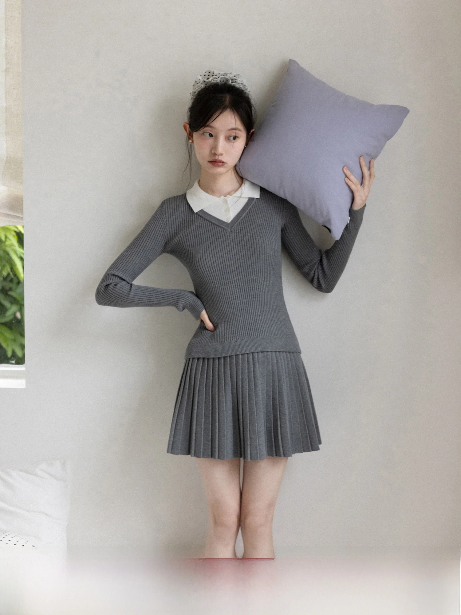 

Women's Ne Knitted Sweater Base irt Inner Wear Top College Sle Spring 2026 Soft Long Sve Fing Color