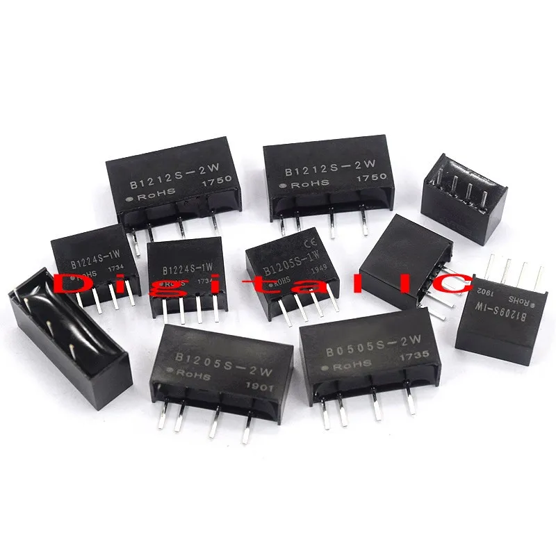 10Pcs B0505S-2W B0505S-2WR2 B0512S-2W B0524S-2W B1205S-2W B1212S-2W B1215S-2W B2405S-2W B2415S-2W B2424S-2W Sip-4 Nieuw In Voorr