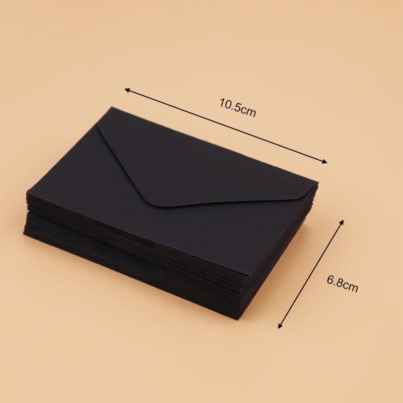 10/20/40/80PCS Classical White Black Kraft Blank Mini Paper Window Envelopes Wedding Invitation Envelope Gift Envelope
