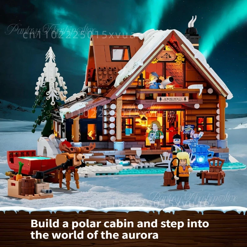 Preventa Lumibricks Aurora observación casa de madera bloques de construcción casa Retro ensamblada escena de calle modelo juguete regalo coleccionable