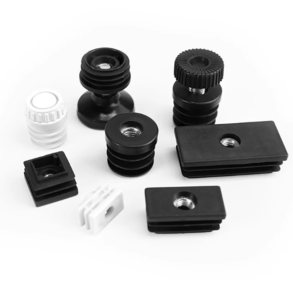 4/10/30Pcs M8 PP Plastic Nut Plugs Square Round Adjustable Foot Pads Home Foot Mats Nut Plugs Diameter 28mm