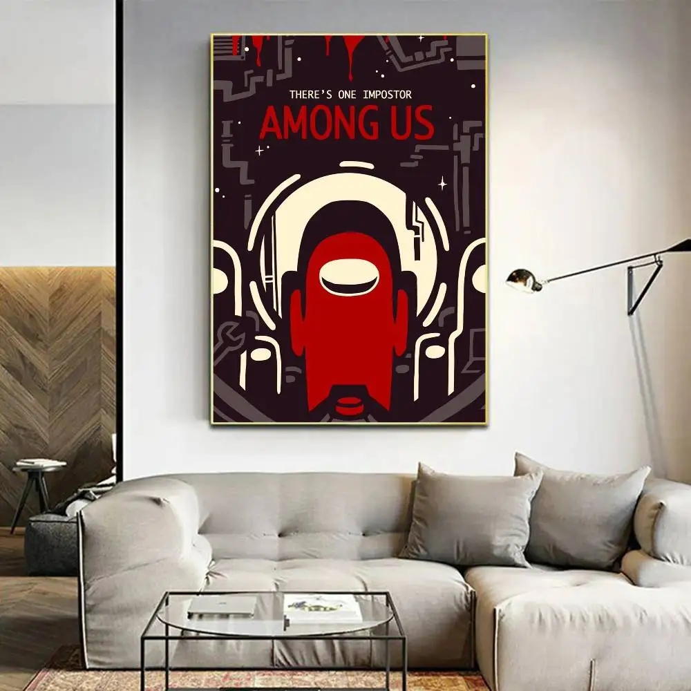 Hot Game A-among U-us Anime Posters Sticky Whitepaper Sticker DIY Room Bar Cafe Kawaii Room Decor