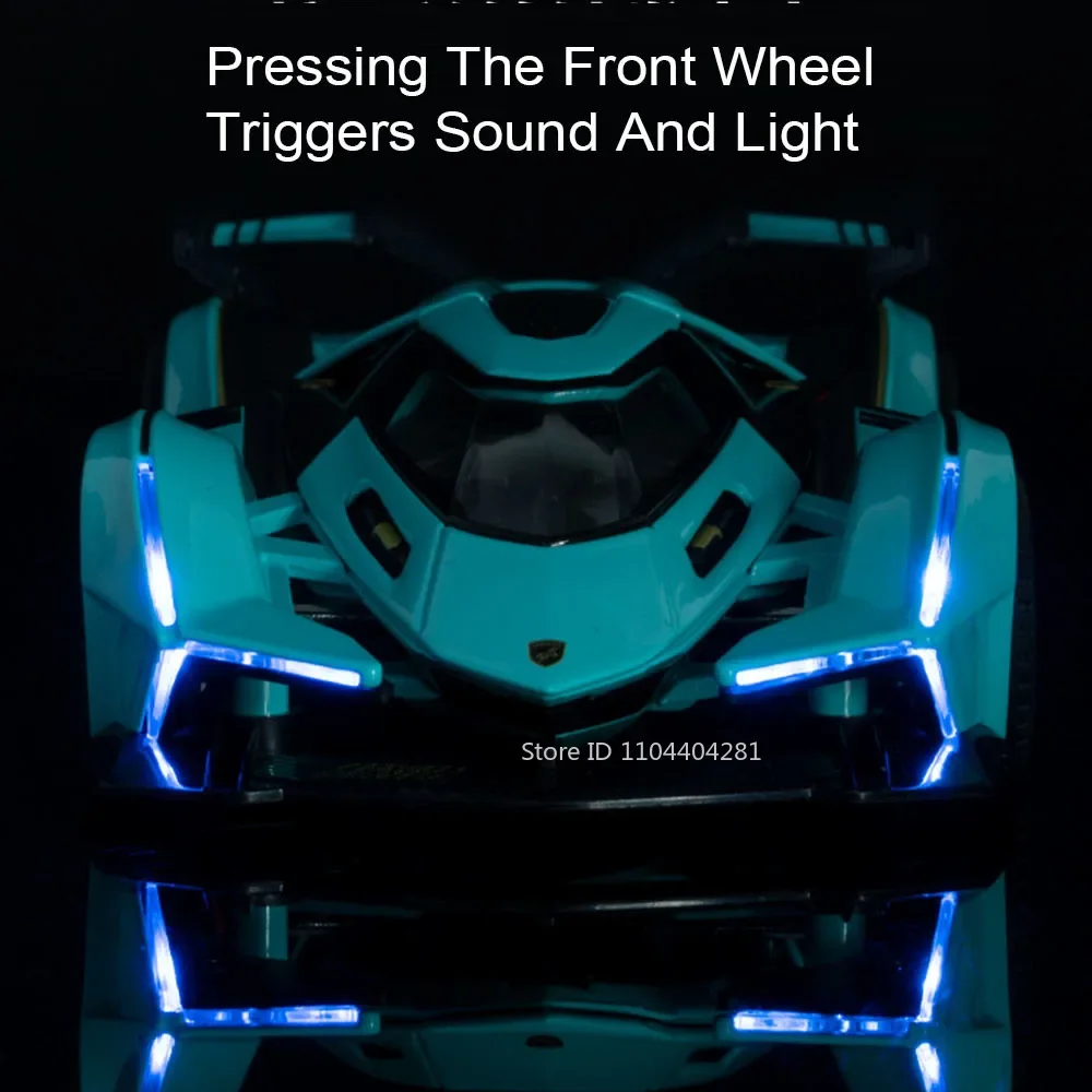 1:32 Lambor V12 modèle SCV12 alliage moulé sous pression voiture de sport jouet son lumière tirer vers les portes ouvertes voitures miniatures cadeau de mode des amis