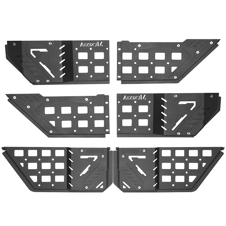For Black Steel Organizer Box Door Side Molle Panels Front & Rear Door Storage Pockets For Jeep Wrangler JL JT 2018-2024