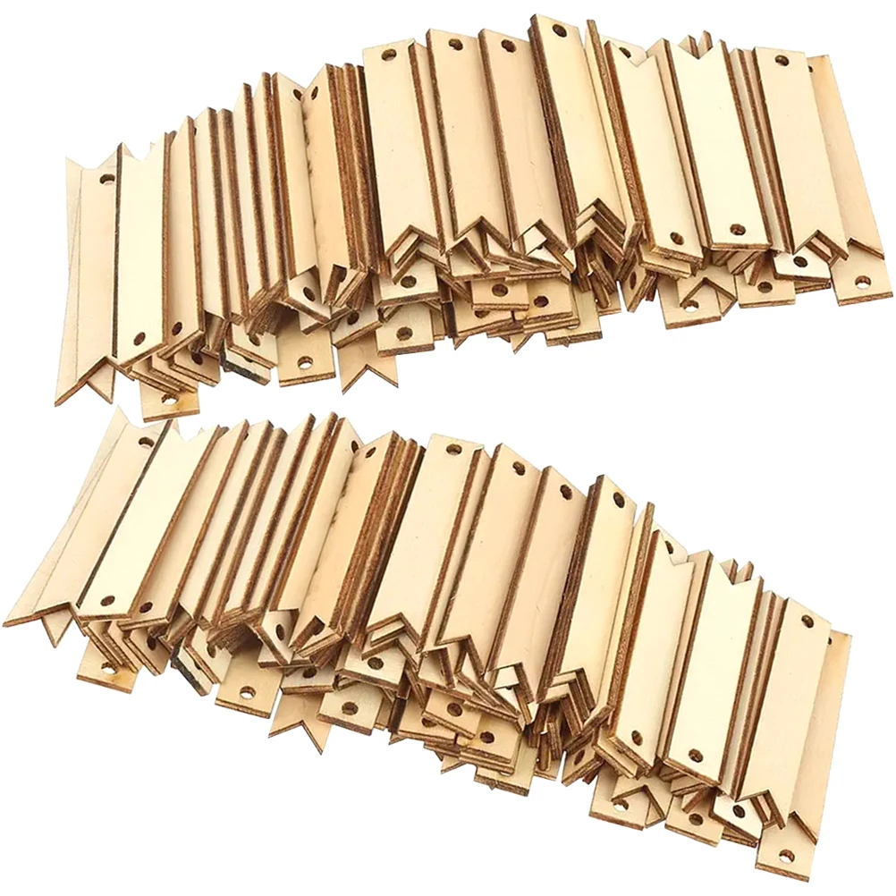 

100 Pcs Wooden Sign Blank Labels Drawing Tags Tree Stump Cutouts Multifunction Gift Decorative DIY Craft Unfinished Bookmarks