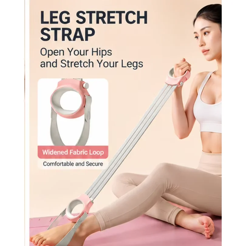 3-Level Adjustable Resistance Band with Handles, Elastic Stretch Pull Rope for Back Shoulder Leg Training, Home Yoga Workout