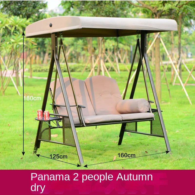 Outdoor Swing Rocking Chair Outdoor Balcony Cradle Garden Courtyard Leisure Adult Double Chair Iron Hammock