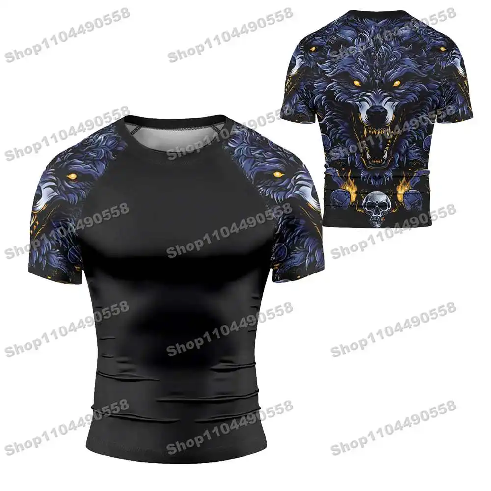 N252th أنواع حديثا طفح الحرس تصفح الشاطئ تي شيرت ملابس السباحة الغوص رياضة قصيرة الأكمام MMA BJJ الرجال جيو جيتسو اللياقة البدنية مجموعات