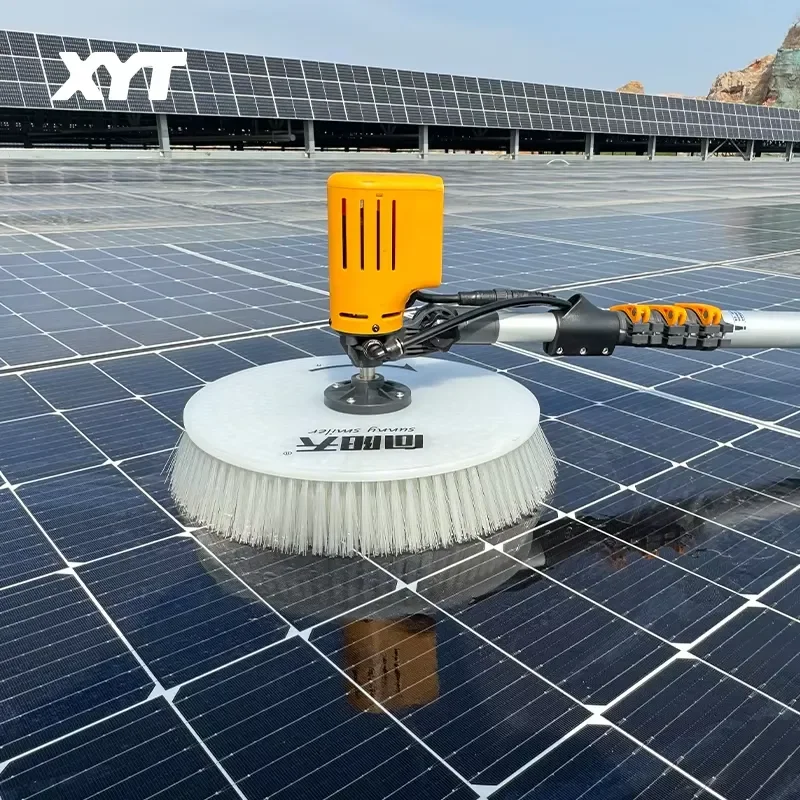 For XYT Solar Panel Cleaning Brush Double Head Rotary Machine Brushless Motor PV Module Cleaner Tool For Home Garden Roof