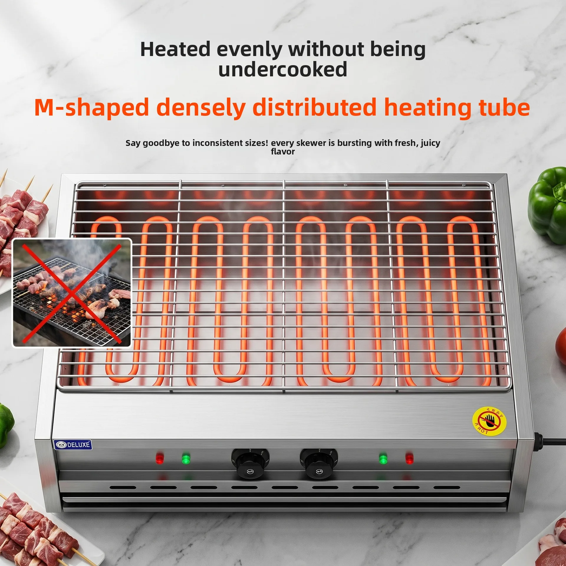 CX commercial widened smokeless barbecue grill, hotel restaurant, stall multi-functional barbecue equipment