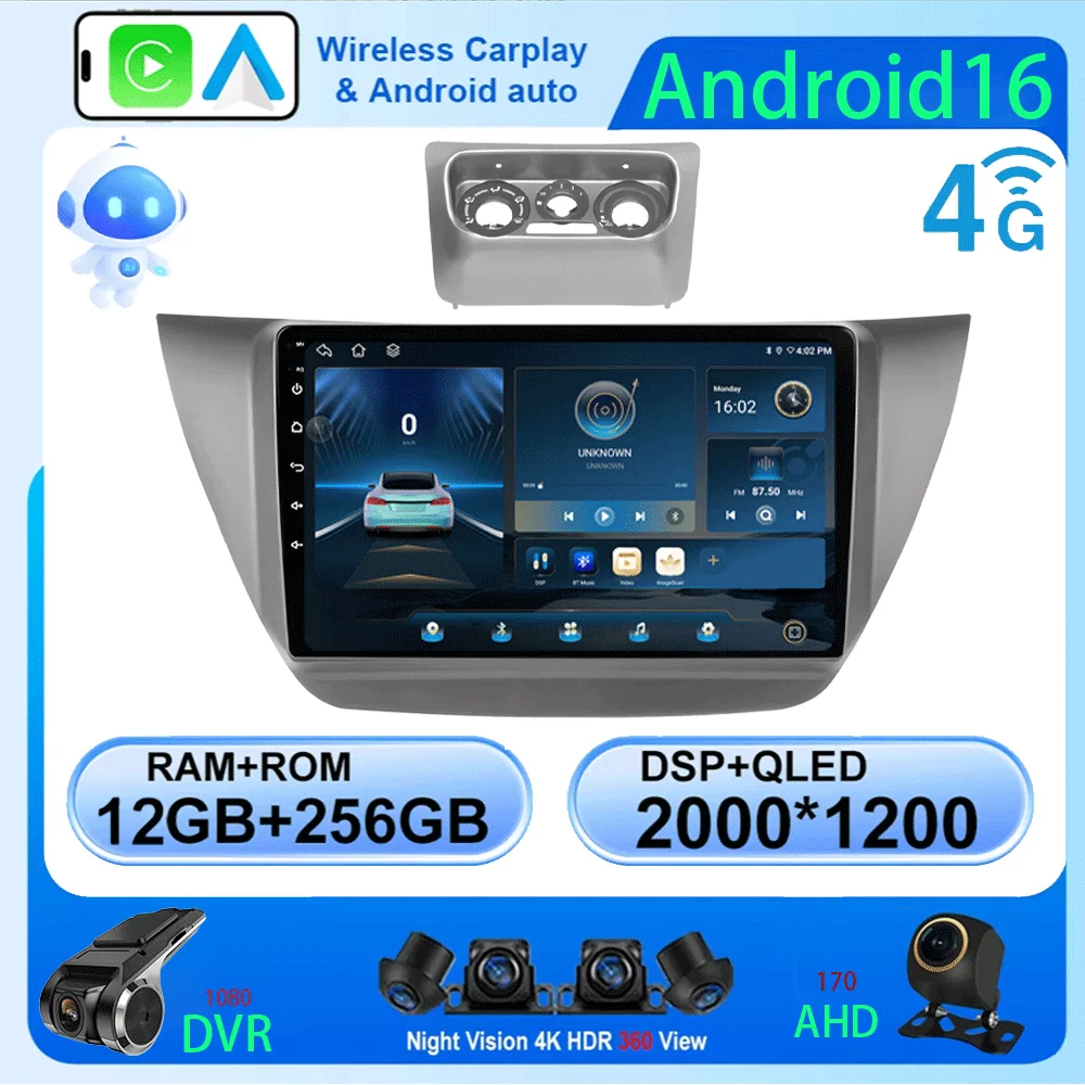 LJZN Android 16 Car Radio For Mitsubishi Lancer 9 CS 2000 - 2010 Multimedia Video Player Stereo Navigation GPS No 2DIN 2 Din DVD