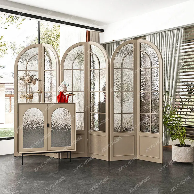 XXSimple and modern, screen partition living room solid wood folding mobile, indoor bedroom decoration