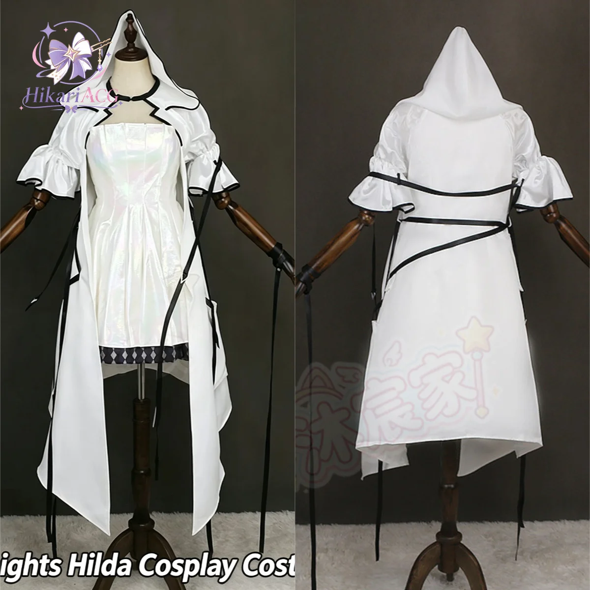 Anime Game Outfit：Arknights Hilda Cosplay Costume Game Priestess Adopted Daughter Complete C‑Set Outfit With Matching Wig