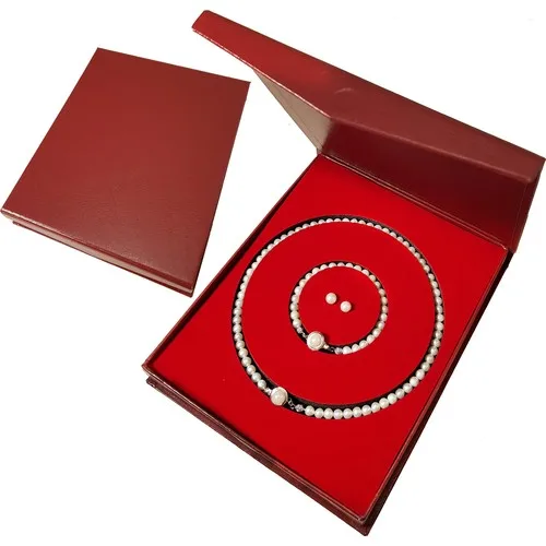 تشافين اللؤلؤ الطبيعي قلادة ، أقراط ، سوار خاص محاصر مجموعة ct83 أنيق موضة النساء هدية