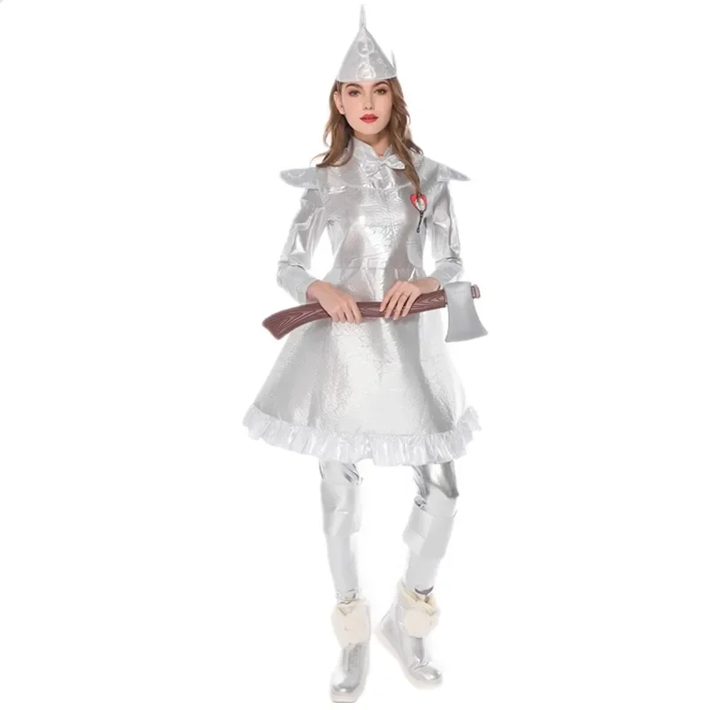 

The Tin Man Costume Adult Women Halloween Fairy Tale Cosplay Stage Performance Costume