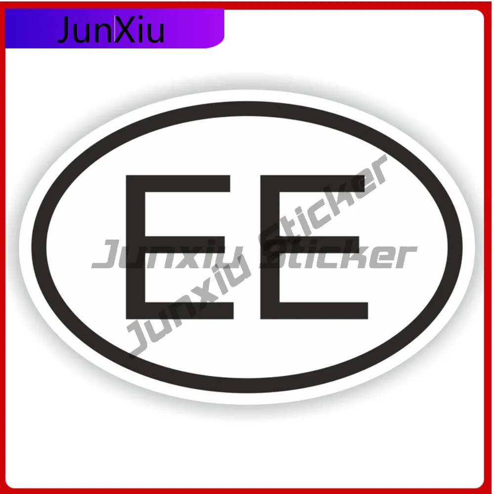 

Escursionista Estero Country Code Ee Oval White Border Sticker Waterproof Scratch-proof Exterior For Bumper Laptop Book Fridge