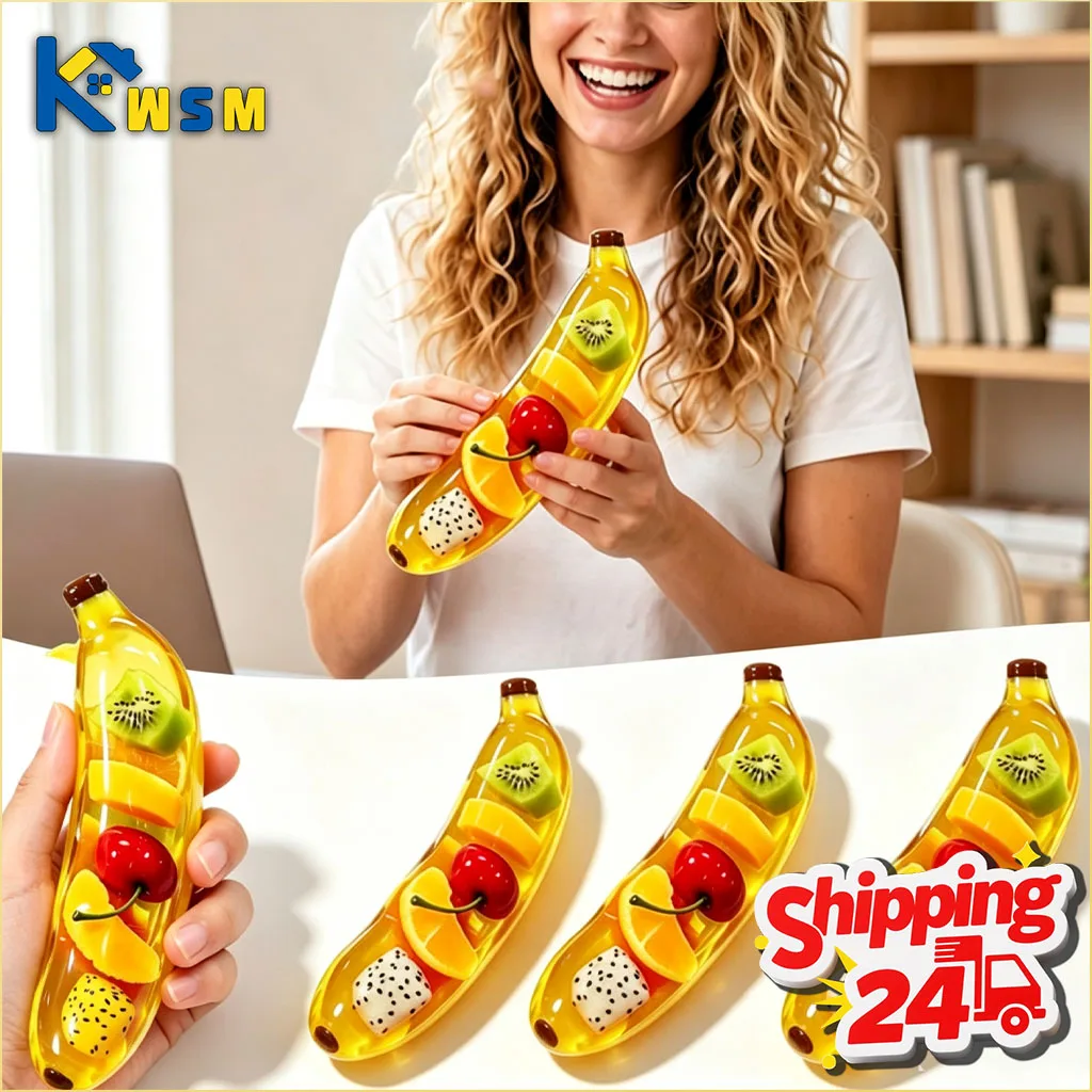 1-8PCS Slow Rising Maltose Banana Squishy Soft Squeeze Stress Relief Decompression Fidget for Adults Office Desk Party Gift
