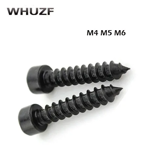 M4 M5 M6 Carbon Steel With Black Hexagon Socket Cap Head self tapping screw Model Screw M4/5/6*(10/12/16/20/25/30/35/40/50) mm