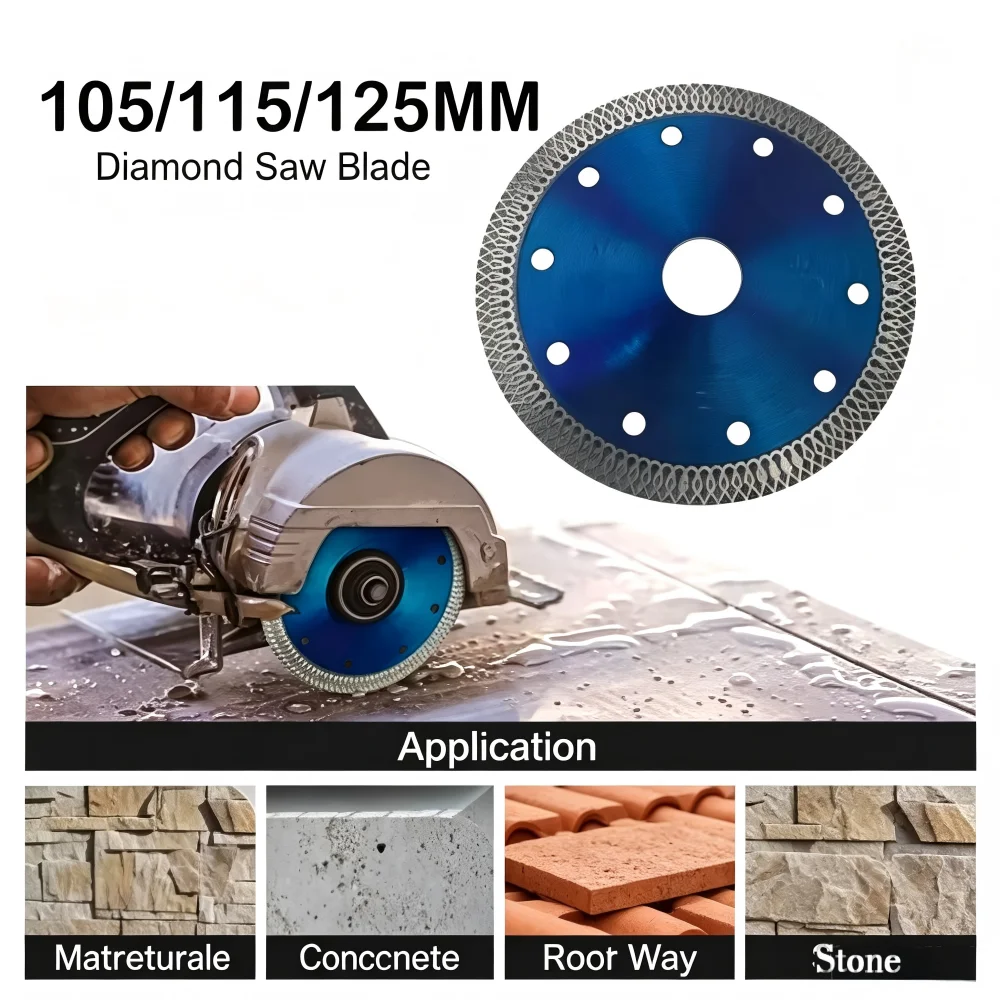 

1PC 100/115/125mm Turbo Diamond Saw Blade, Dry Cutting Disc for Granite, Marble, Porcelain Tile & Ceramic Angle Grinder