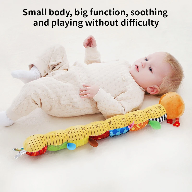 Baby Initiate Tummy Time Toys Rattle Musical Caterpillar Worm Infant Soft Plush Toys Educational Puzzle Sensory Interactive Toys