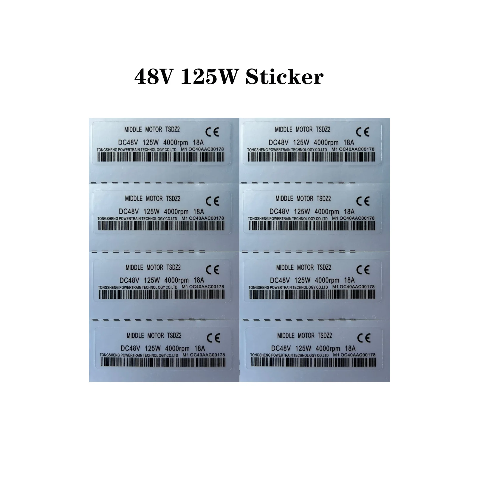Zestaw do konwersji Naklejka na silnik środkowy Tongsheng, nowe naklejki, 48 V, 125 W, 10 sztuk w partii, TDZ2