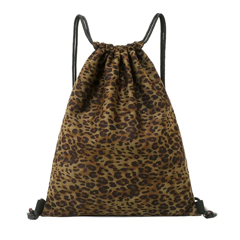 Damen Leoparden muster Bündelt asche Rucksack leichte Reisetasche