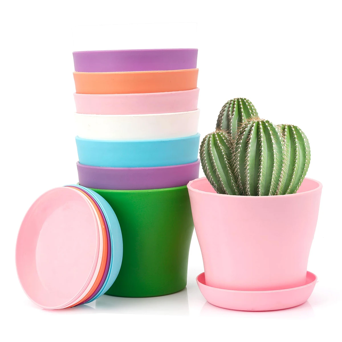 Flower Pot Round Planters Candy Color Mini Flowerpot For Succulents Home Office Decor Planting Supplies High Quality