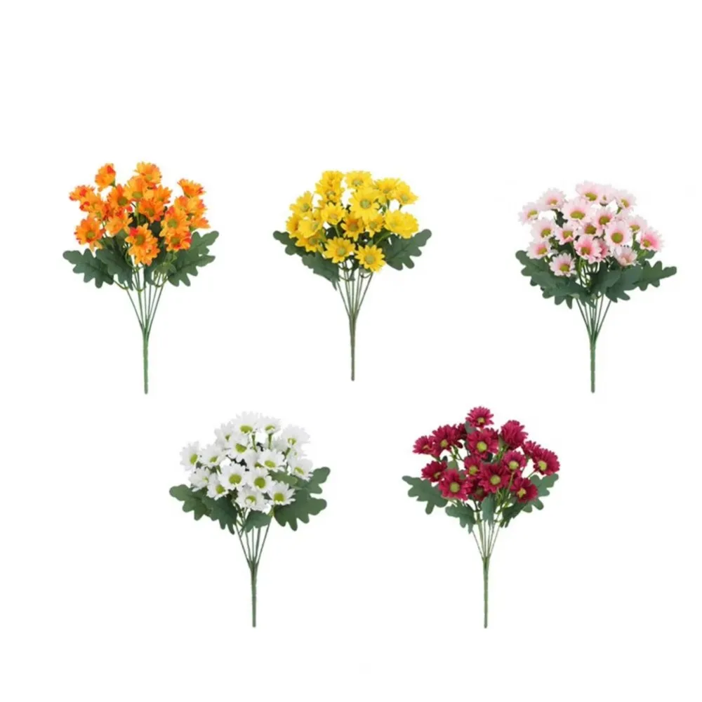 

5 Bundle High Fidelity Gradient Artificial Daisy Bouquet UV Resistant Waterproof 21 Heads Simulated Flowers Natural Realistic