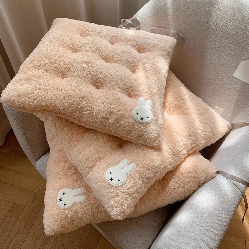 

Kawaii Miffy Plush Cushion Household Sofa Chair Thickened Seat Cushion Office Sitting Soft Comfortable Cushion Christmas Gift