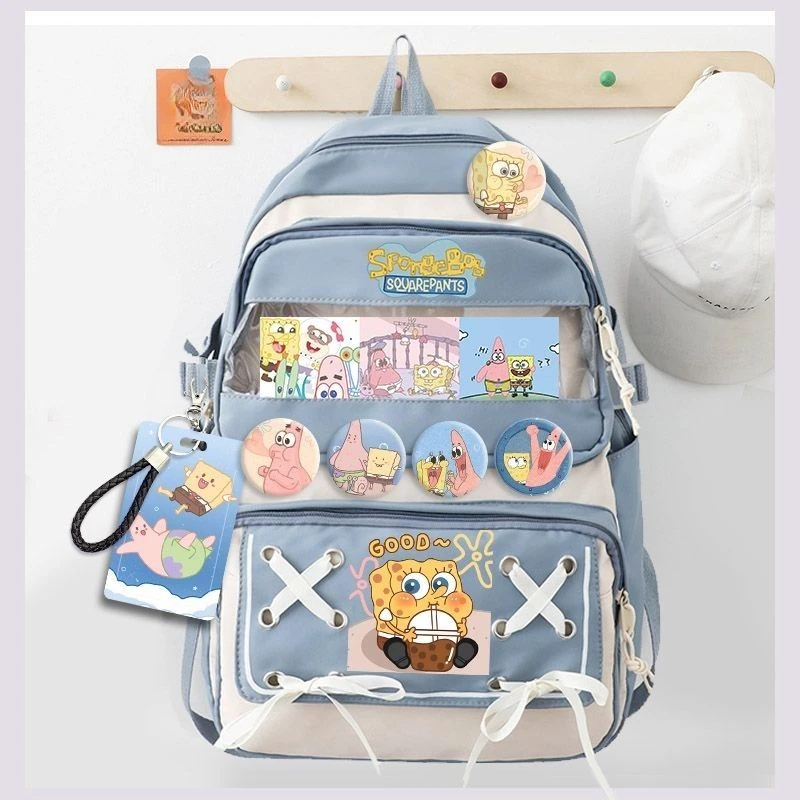 New cartoon SpongeBob SquarePants  Kids  Backpack Mini Schoolbag Girl and Boys Cute Bag