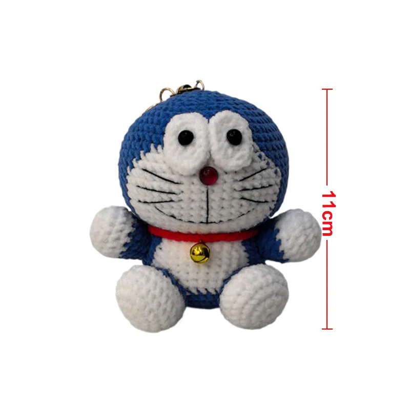 Cartoon Cat Doll Handmade Woven Knitting Yarn Keychain Wool Thread Hook Weaving Crochet Doll Decoration Creative Gifts