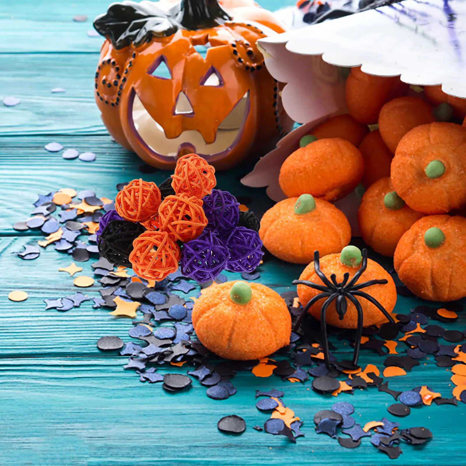 

60pcs Decorative Rattan Balls Lightweight Woven Bowl Fillers For Vase Home Decor Diy Crafts Party Centerpiece Layout Supplies