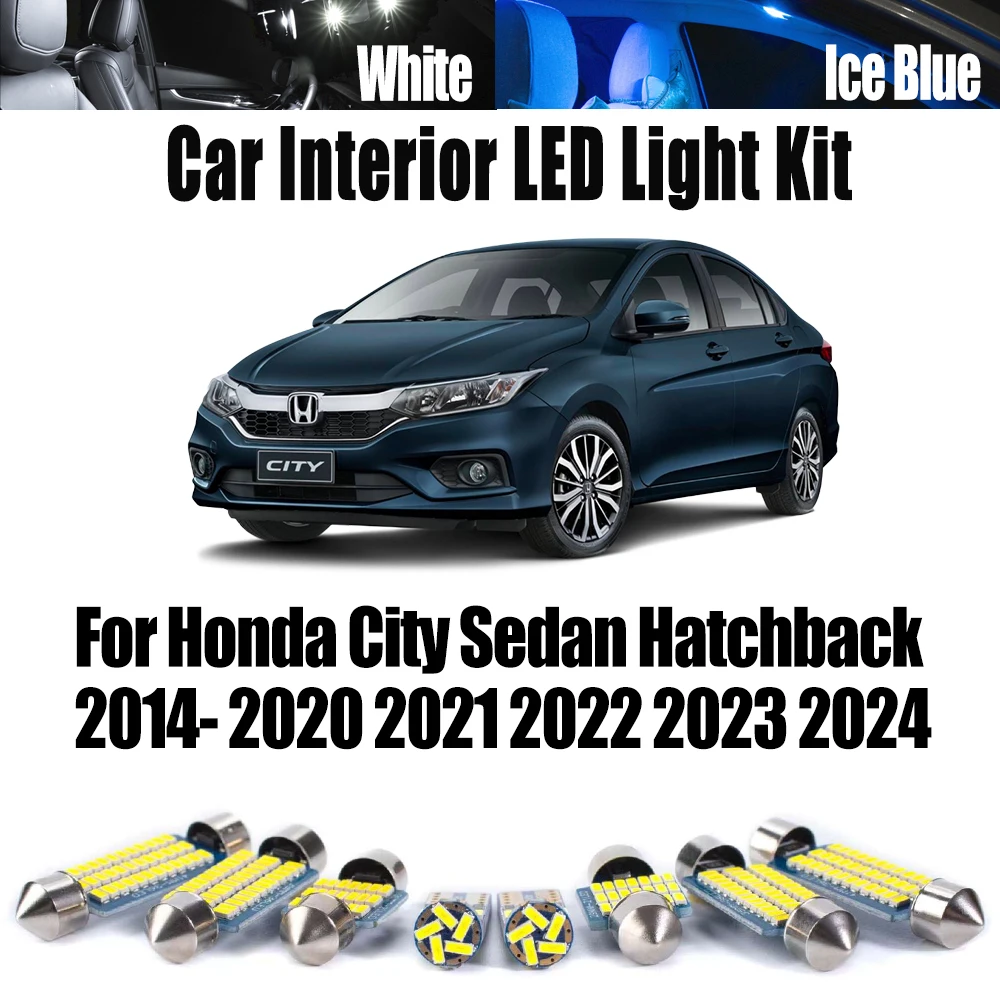 

Комплект светодиодного внутреннего освещения багажника Canbus для Honda City Sedan Hatchback 2014-2020 2021 2022 2023 2024 Лампа номерного знака