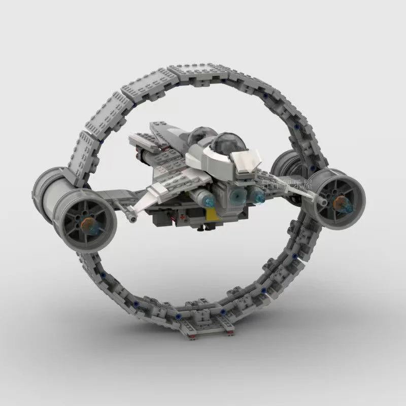 

MOC звездный корабль с превосходным усилителем, интеллектуальное переходное кольцо, новый продукт, сборка, имитация роскошных строительных блоков, игрушка